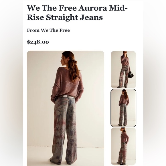 Free People Aurora Mid-Rise Straight Jeans Size 28 NWT - Picture 6 of 17